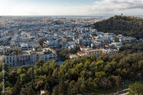 Panoramic view of city of Athens from Acropolis, Attica, Greece