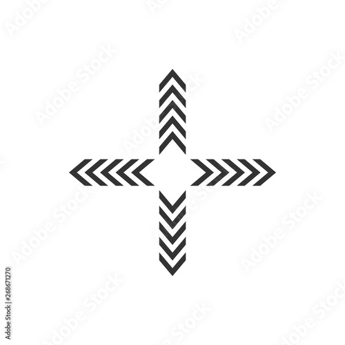 Arrows in four directions icon isolated. Flat design. Vector Illustration