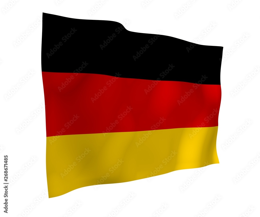 Flag of Germany. Wide format 3D illustration. State symbol of the Federal Republic of Germany. 3D rendering Flag of Germany. Wide format 3D illustration. State symbol of the Federal Republic of Germany. 3D rendering