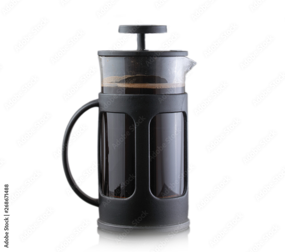 custom made wallpaper toronto digitalFrench press isolated on white, coffee making process