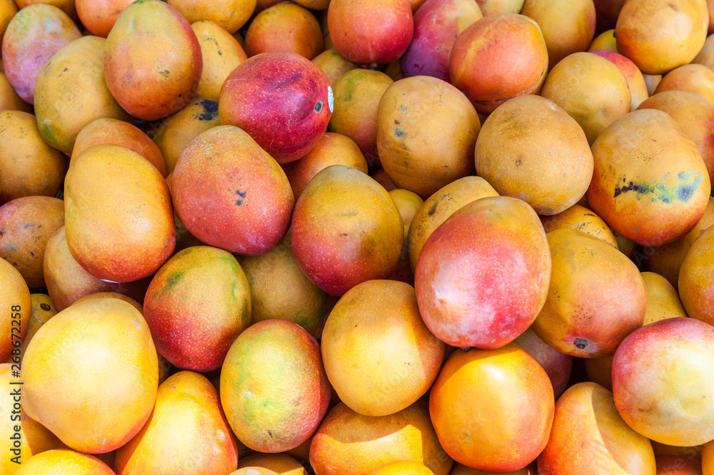 Mangoes sold at shuk hacarmel market, Tel Aviv, Israel Mangoes sold at shuk hacarmel market, Tel Aviv, Israel