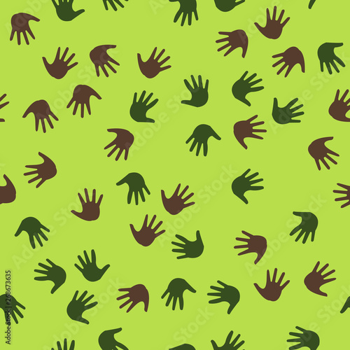 Seamless vector EPS 10 pattern with hands. Teamwork concept © Renat