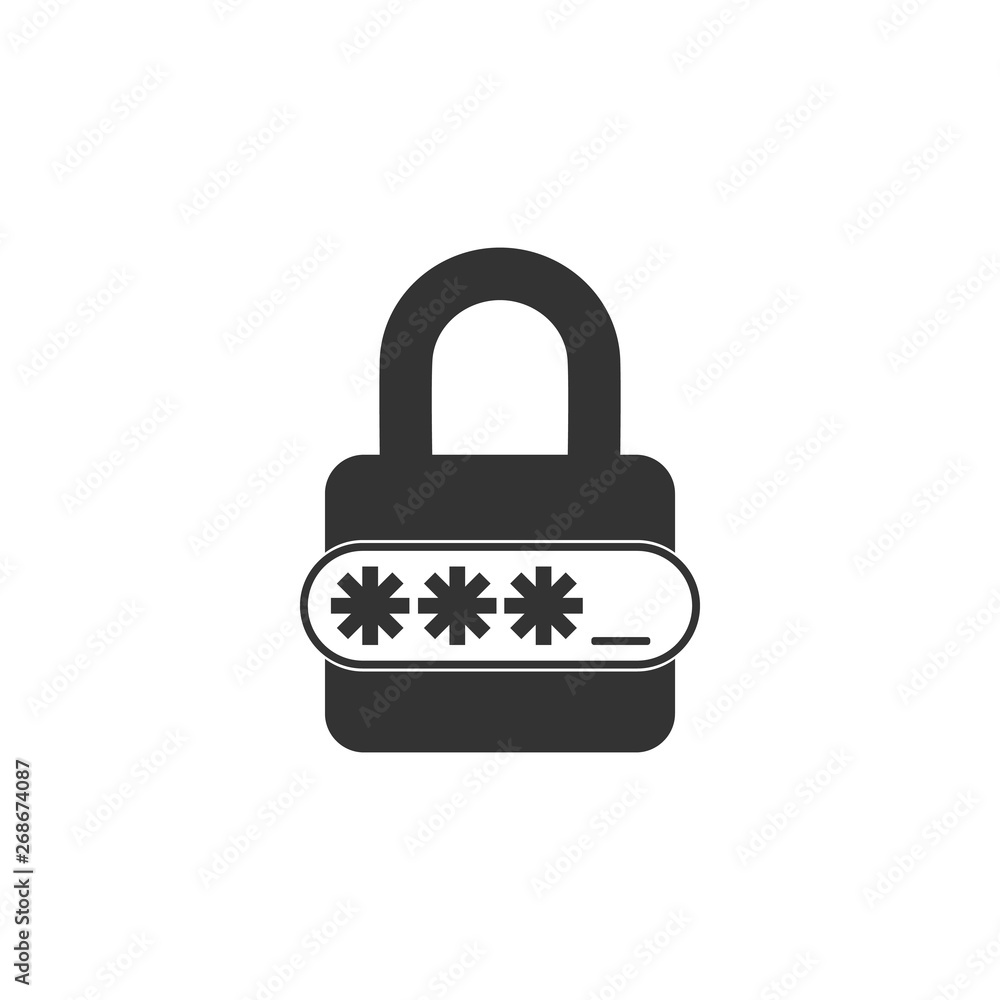 Password protection and safety access icon isolated. Flat design. Vector Illustration Password protection and safety access icon isolated. Flat design. Vector Illustration