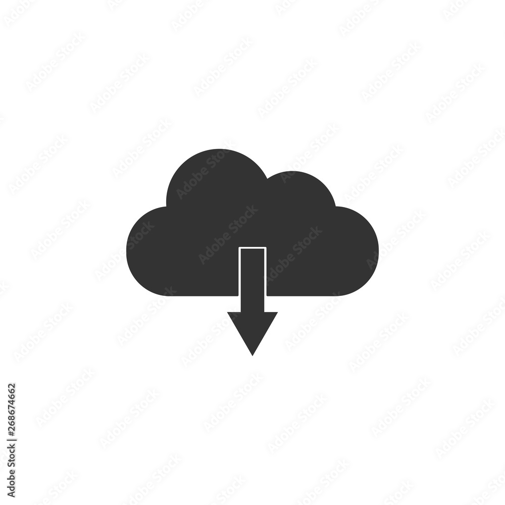 Cloud download icon isolated. Flat design. Vector Illustration Cloud download icon isolated. Flat design. Vector Illustration
