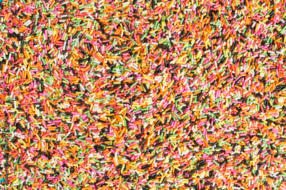 abstract picture of colorful topping sugar.topping sugar sprinkles for background.