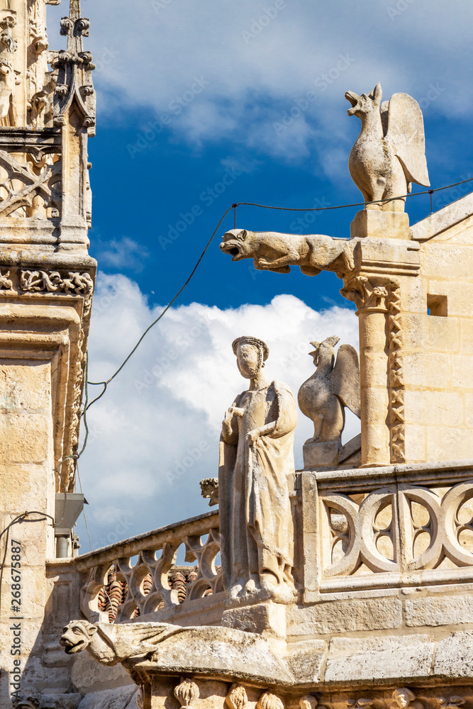 Obraz premium Burgos Cathedral or Cathedral of Saint Mary of Burgos exterior detail, Province of Burgos, Castilla y Leon, Spain on the Way of St. James, Camino de Santiago