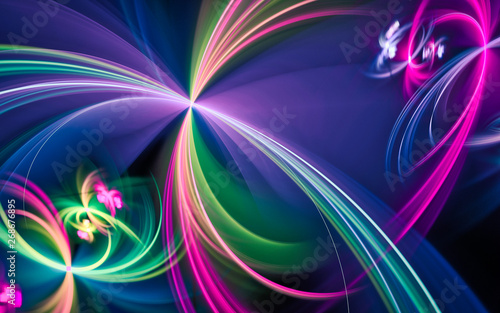 digital image generated on a computer consisting of beautiful abstract geometric shapes  lines of different colors for a background image or web design