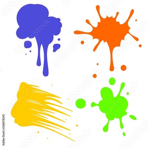 blots and smears of paint of different colors and different shapes