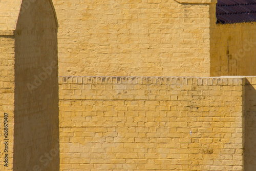 Yellow Brick Wall - Abstract Textured Background 