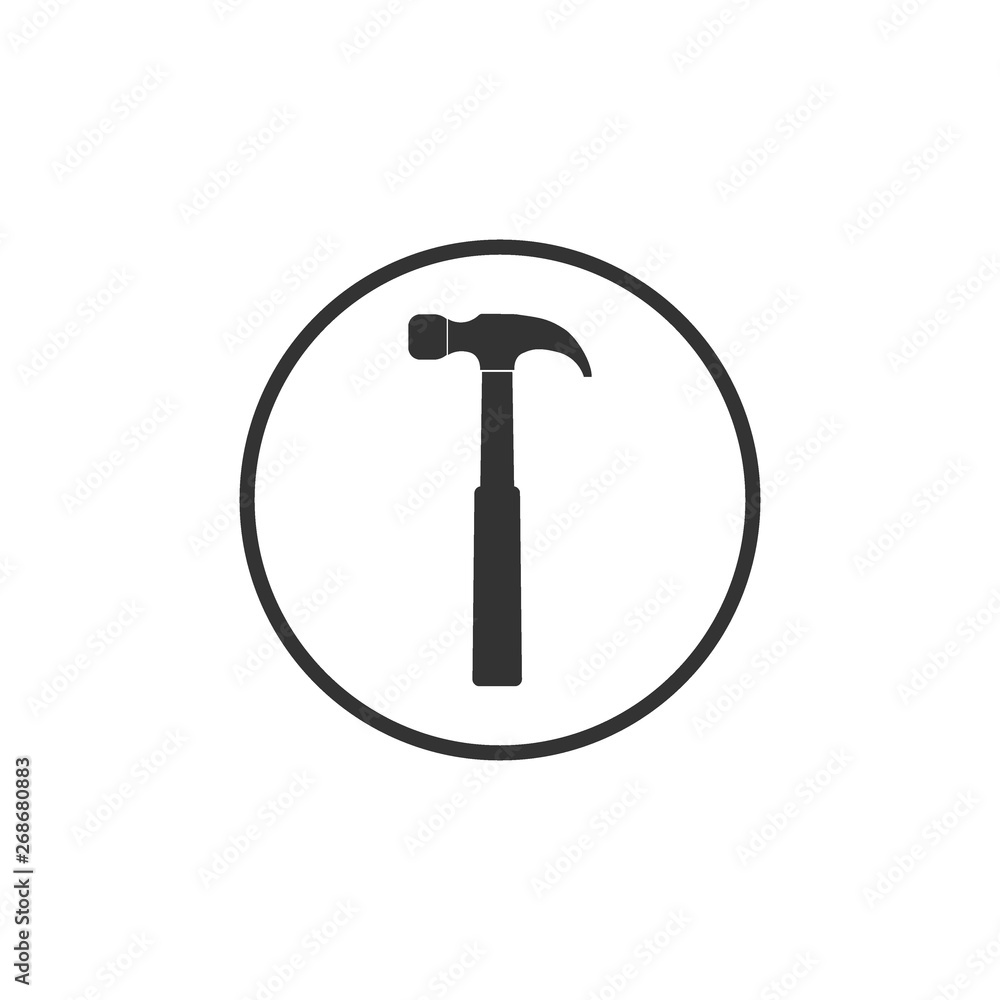 Hammer, tool icon. Vector illustration, flat design. Hammer, tool icon. Vector illustration, flat design.
