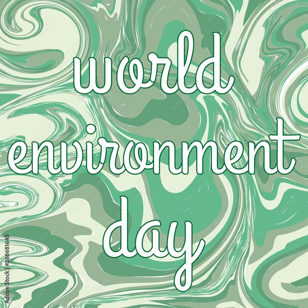 Naklejka premium World environment day. Energy sphere background. Green concept. Planet earth. Friendly cartoon character. Environmental pollution concept. Spring holiday. Environment element.