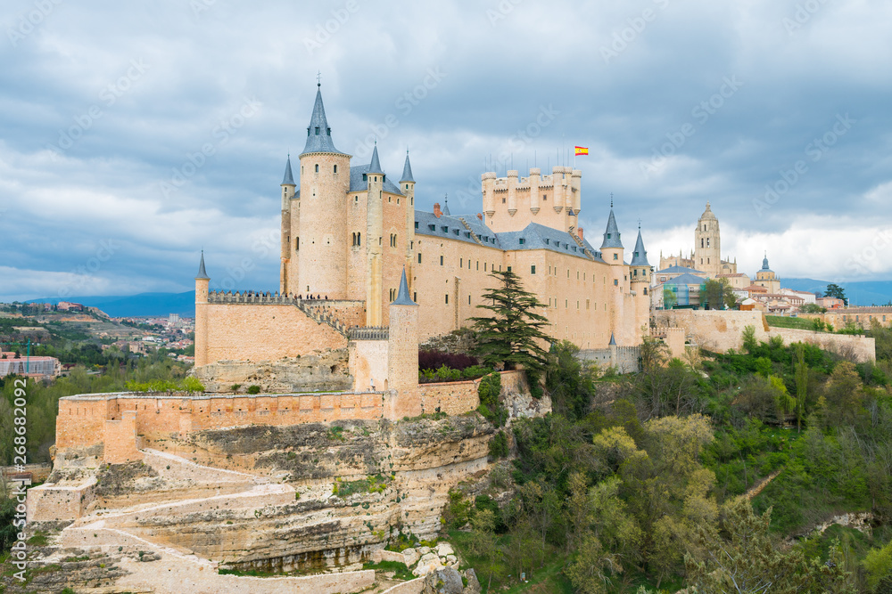 amazing view of alcazar royal castle of segovia, Spain