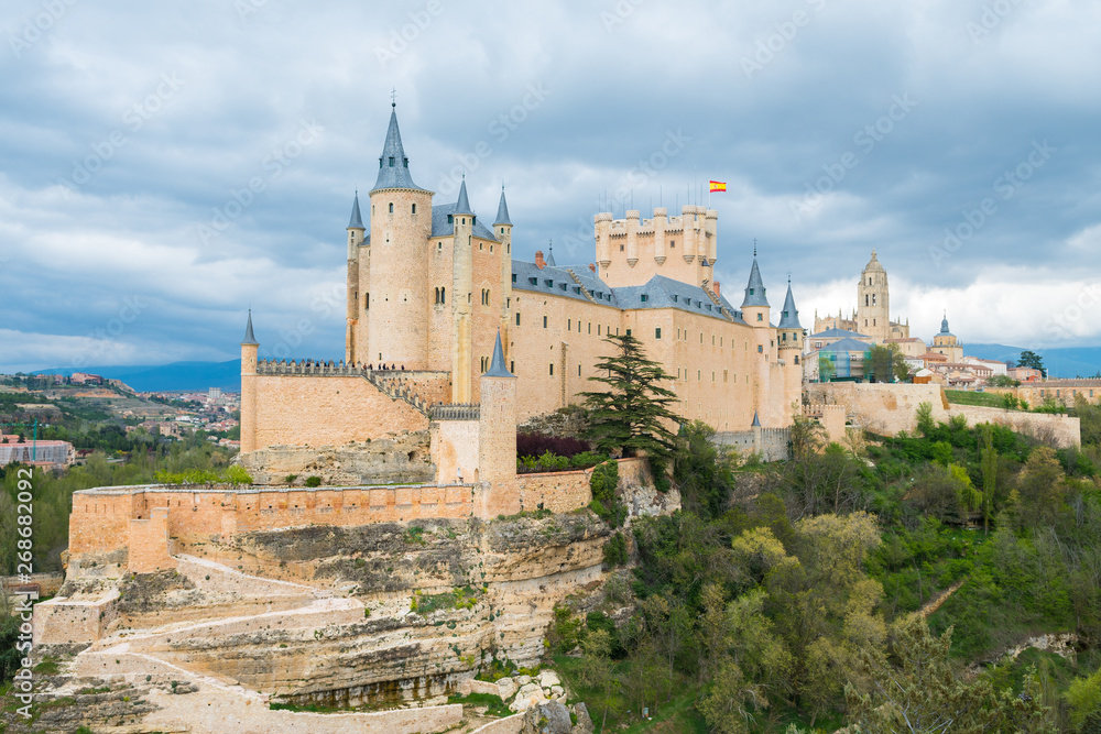 amazing view of alcazar royal castle of segovia, Spain amazing view of alcazar royal castle of segovia, Spain