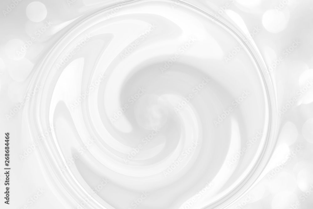 Fototapeta premium White marble texture with a spiral pattern for packaging in a modern style. Beautiful circle pattern with divorces and wavy lines in gray tones for wallpaper and screen saver, space modern theme.