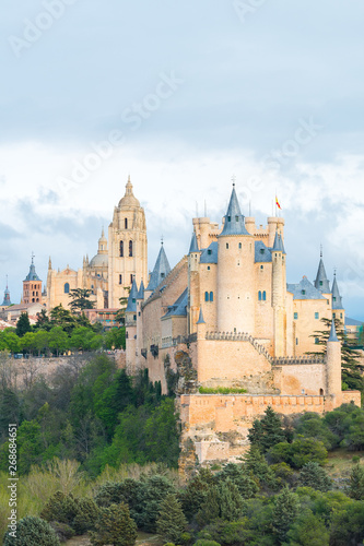 amazing view of alcazar royal castle of segovia, Spain