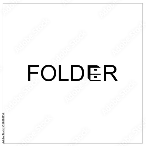 Simple Folder Logotype design using negative space
