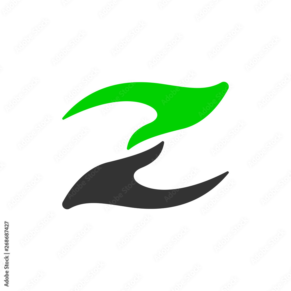 Hand Logo Letter Z Humanity Social Flat Vector Illustration Hand Logo Letter Z Humanity Social Flat Vector Illustration
