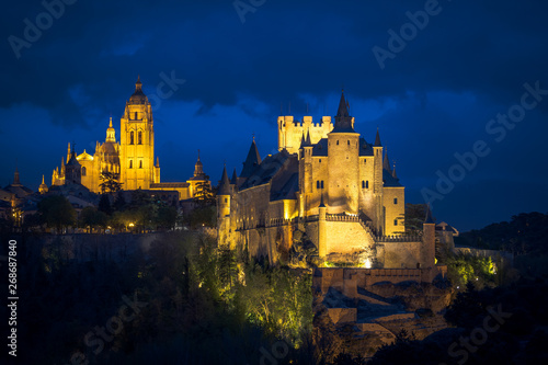 amazing view of alcazar royal castle of segovia, Spain