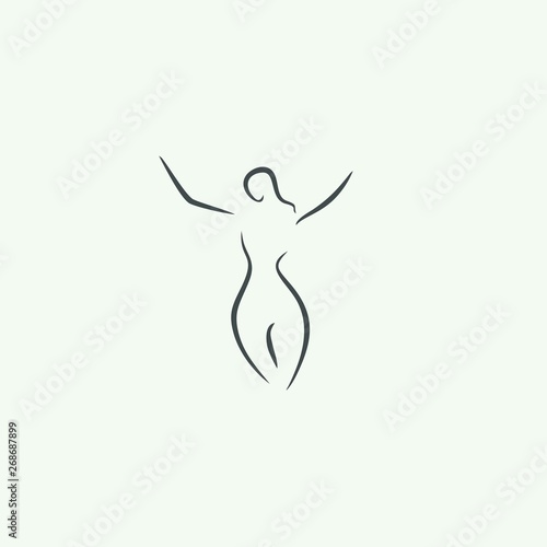 woman shape icon vector line illustration