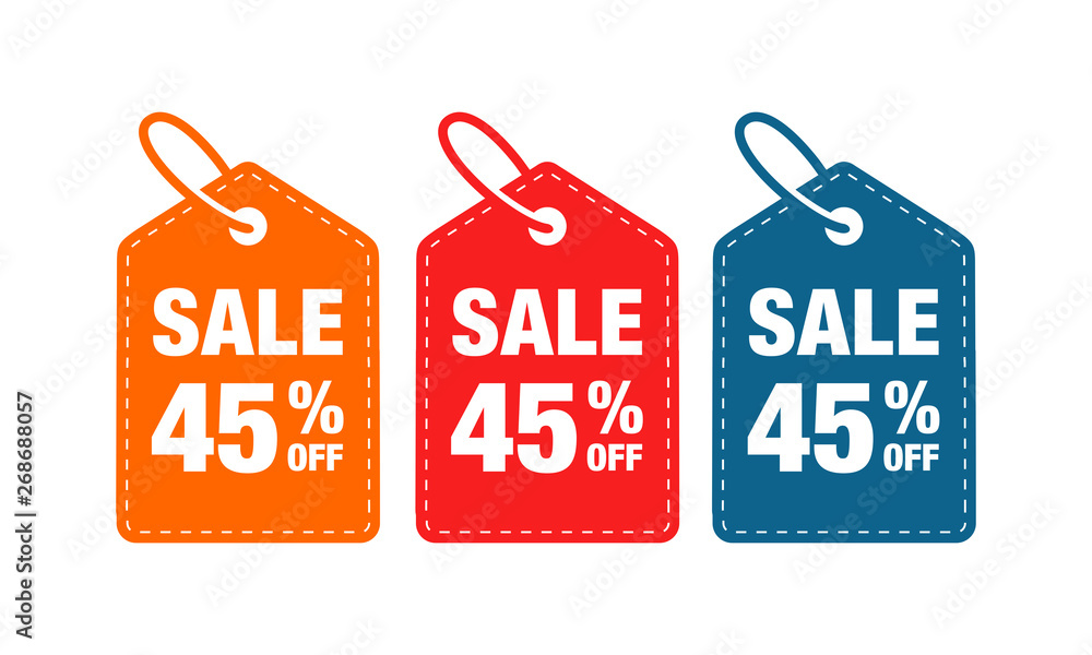 45% discount label symbols vector