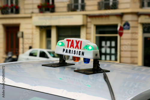 Sign of taxi in Paris