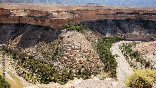 desert river canyon valley Ghoufi in Algeria photo