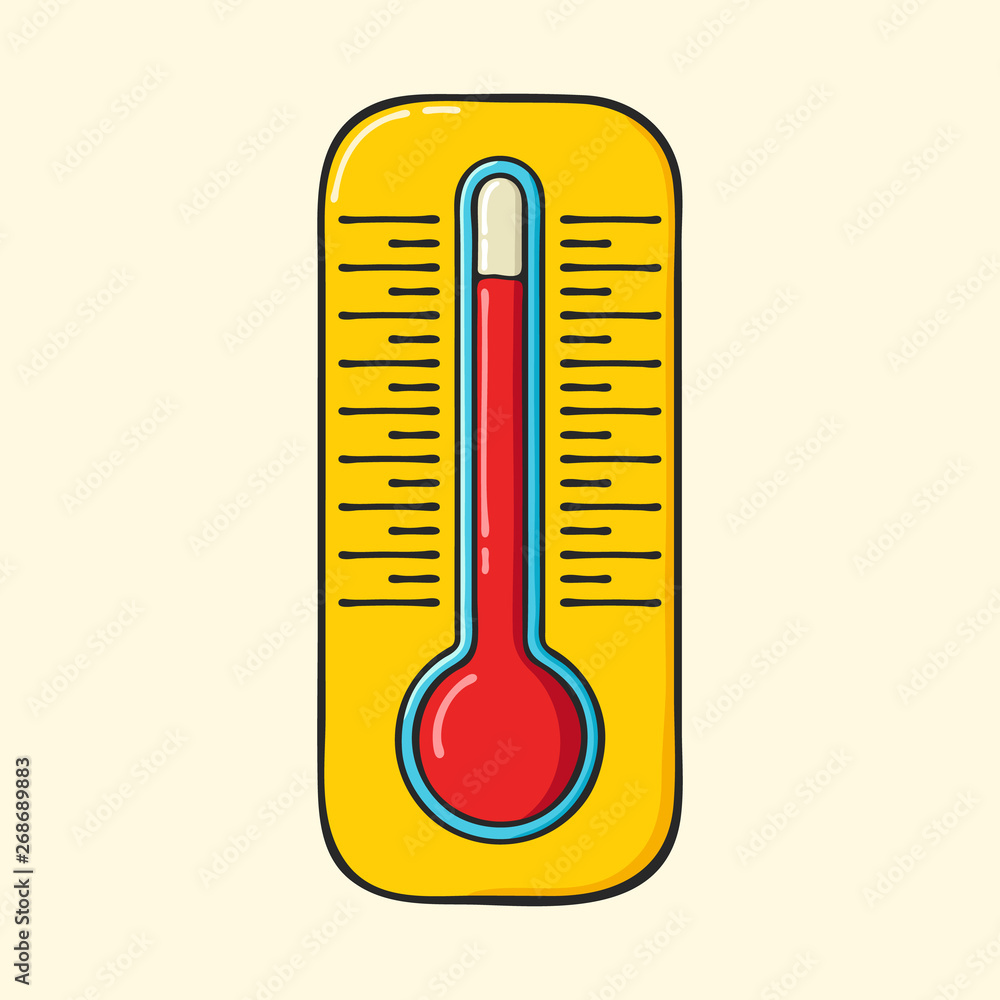 Outdoor thermometer hand drawn pop art style illustration. Stock Vector |  Adobe Stock