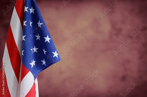 American flag. Copy space