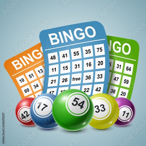 Bingo Ball and tickets background. Vector illustration