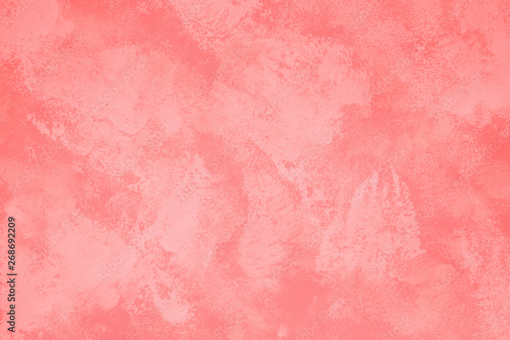 Fototapeta premium Abstract art painting in living coral tone color for texture background