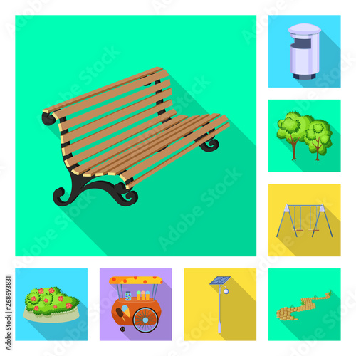 Vector design of urban and street icon. Set of urban and relaxation stock vector illustration.