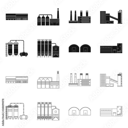 Vector illustration of production and structure symbol. Collection of production and technology vector icon for stock.