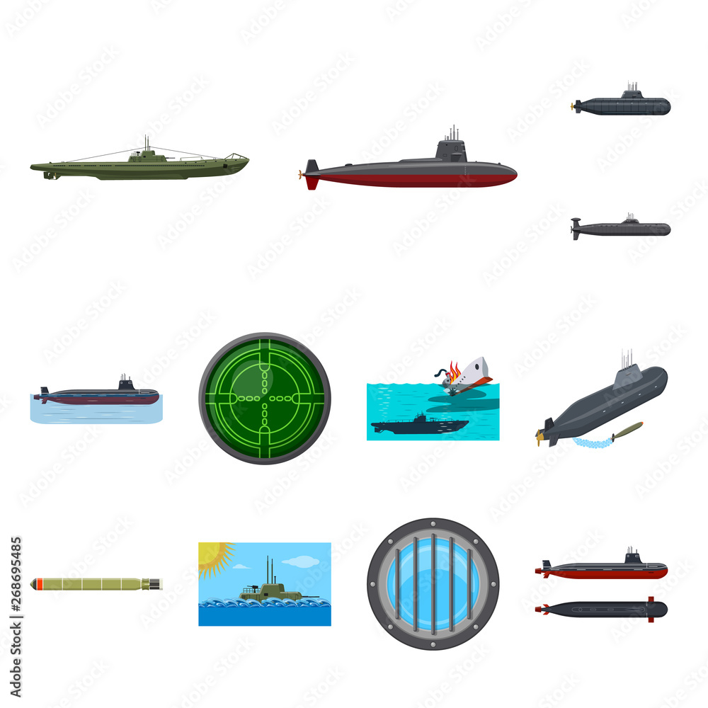 Isolated object of boat and navy sign. Collection of boat and deep stock symbol for web. Isolated object of boat and navy sign. Collection of boat and deep stock symbol for web.