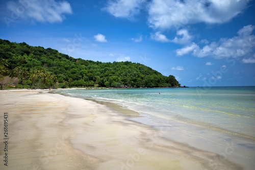 Phu Quoc island  Vietnam  White sand and clear blue sea on beautiful Sao beach