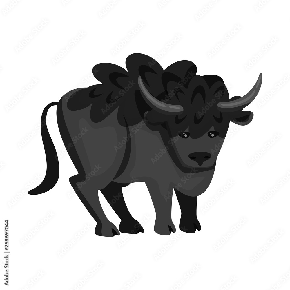 Fototapeta premium Vector illustration of bison and buffalo icon. Collection of bison and wild vector icon for stock.