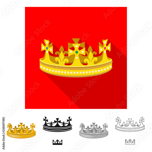 Isolated object of medieval and nobility logo. Collection of medieval and monarchy vector icon for stock.