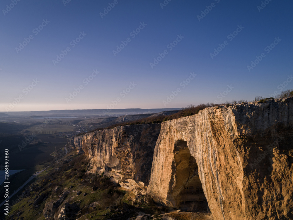 Bakhchysarai, Republic of Crimea - April 1, 2019: Kachi-Kalon (Kachi-Kalyon) Crimean medieval cave monastery