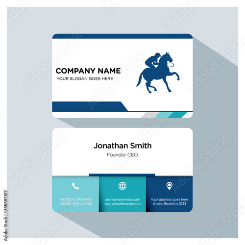 equestrian player business card template set