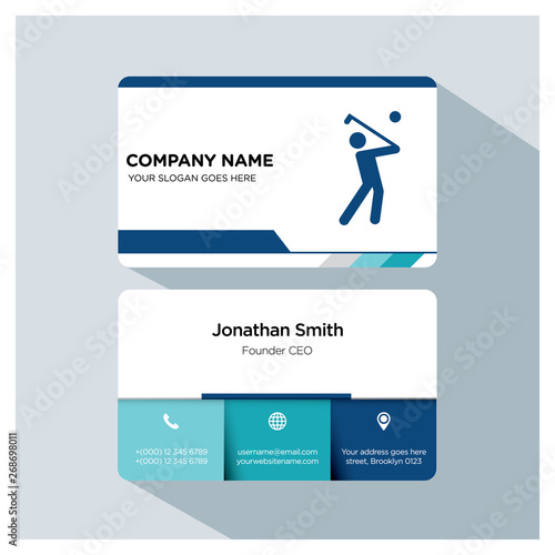 golf player, trainer business card template