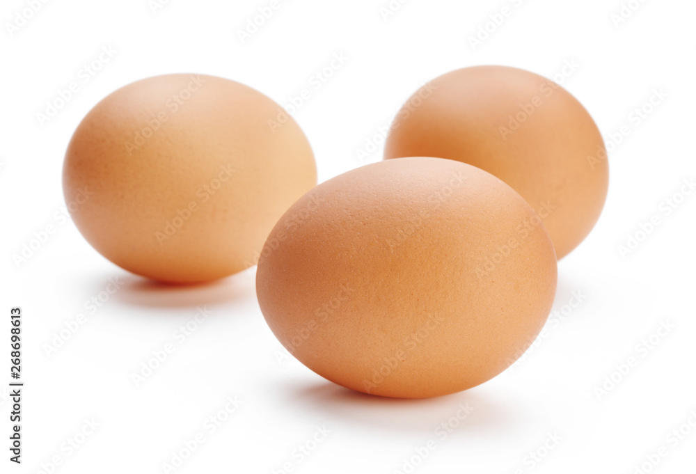 three eggs isolated on white background three eggs isolated on white background