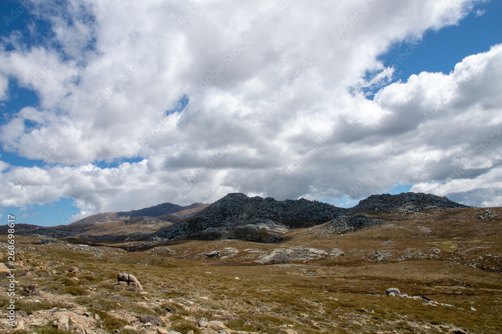 Natural landscape from the plateau of Coscione, hiking in Corsica, France.