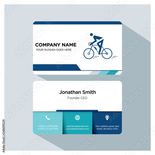 biking, cycling trainer business card template