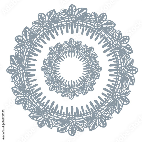 lace frame vector decorative design element background hand drawn circle