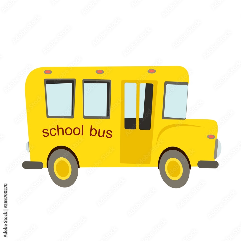 yellow school bus on a white background