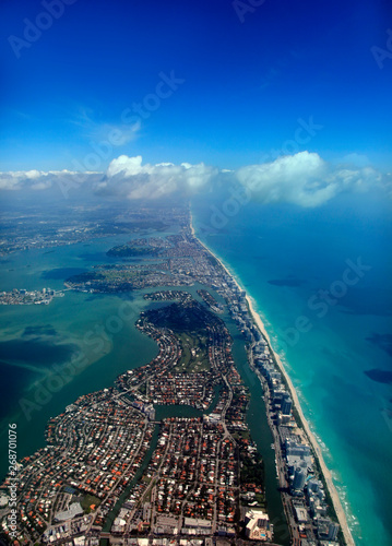 Miami coastline seen from high altitude