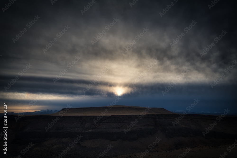 Dormant Volcano with clouds