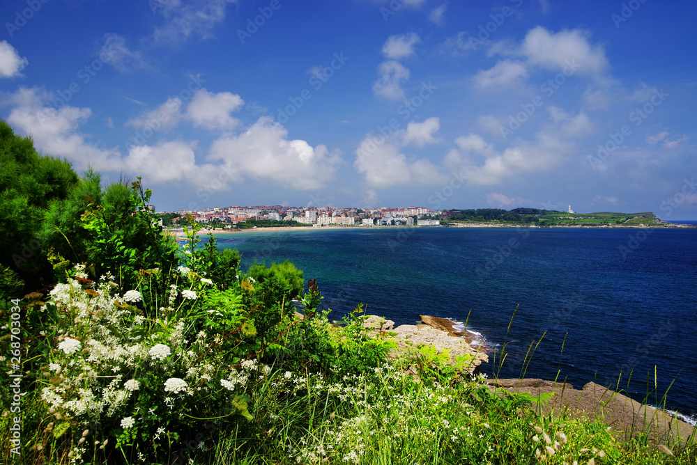 Summer landscape of the Cantabrian Coast in Santander, Spain, Europe