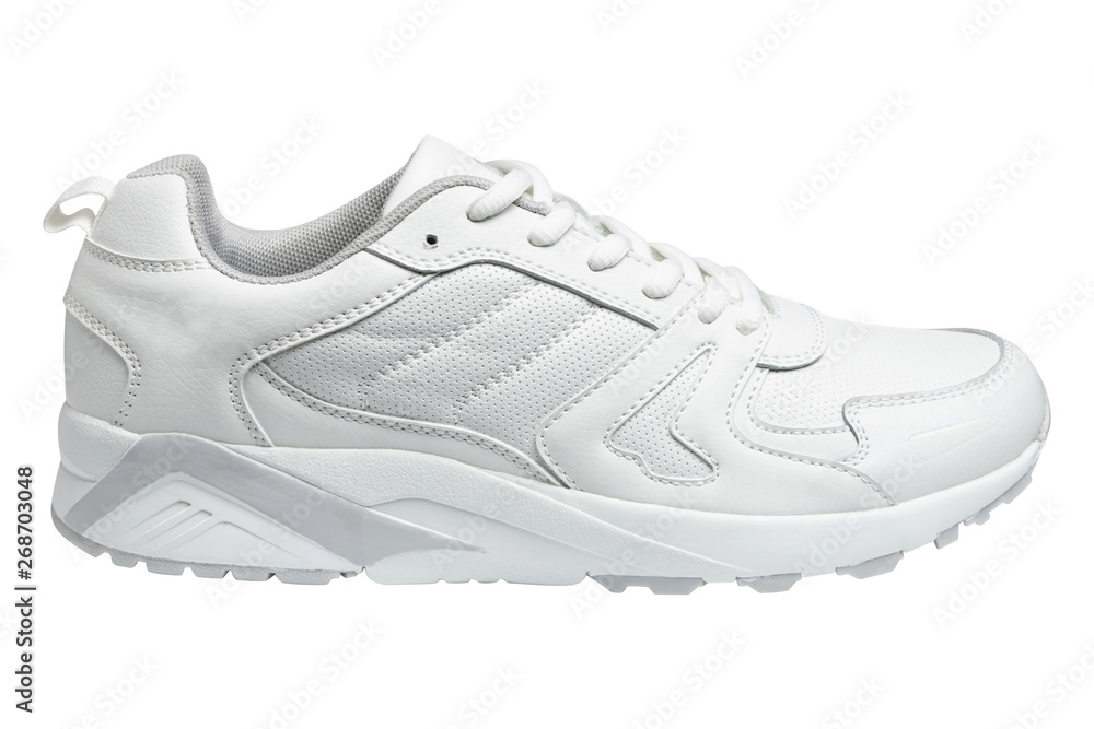 one white sneaker, on a white background, sports shoes one white sneaker, on a white background, sports shoes