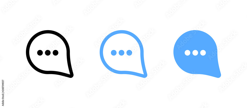 Typing in a chat bubble icon isolated vector - Flat illustration Typing in a chat bubble icon isolated vector - Flat illustration