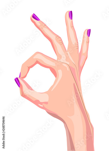hand shows a good sign vector in color